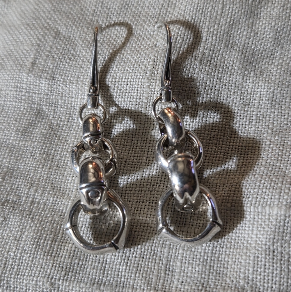 John Hardy Bamboo Link Drop Earrings, SS
